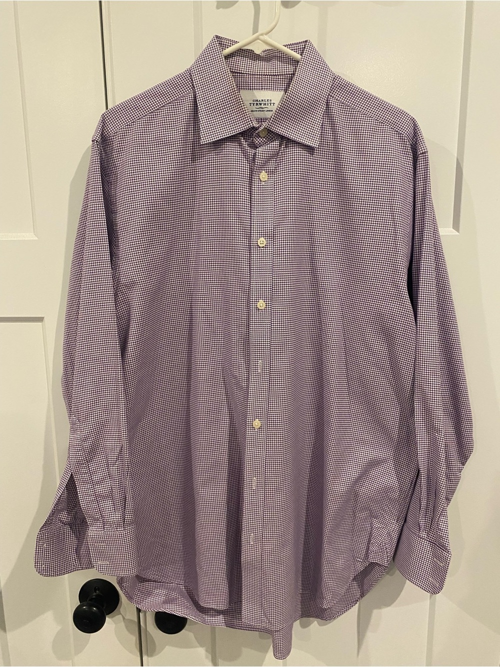 Charles Tyrwhitt Light Purple Houndstooth Dress Shirt